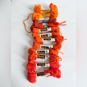 Vintage Tapestry Wool Yarn Bundle Parley Gobelin & DMC Orange Tones